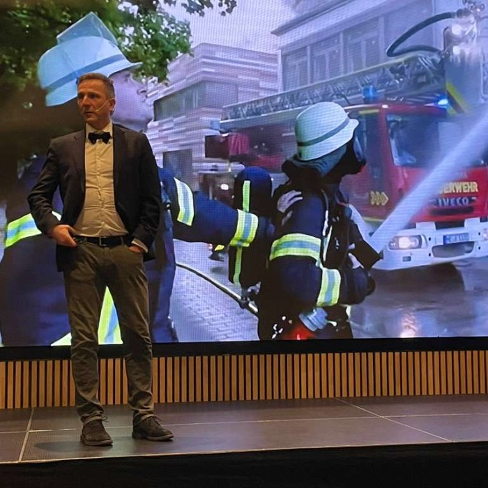 Prof Grunde Jomaas at the Norwegian Fire Safety Conference